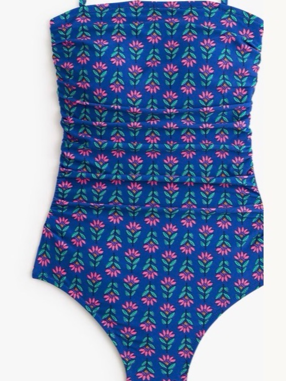 J CREW L Printed strapless one-piece swimsuit BD681